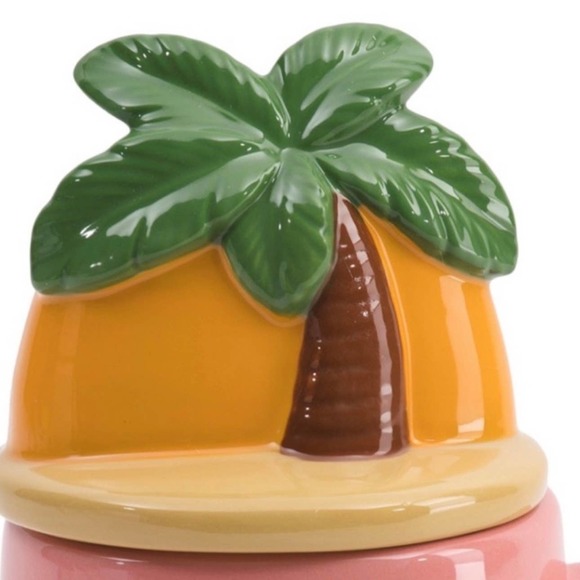 NIB RAE DUNN Sandal Season Figural Lidded Mug Pink Tropical Summer Gift Vacation - Picture 2 of 6